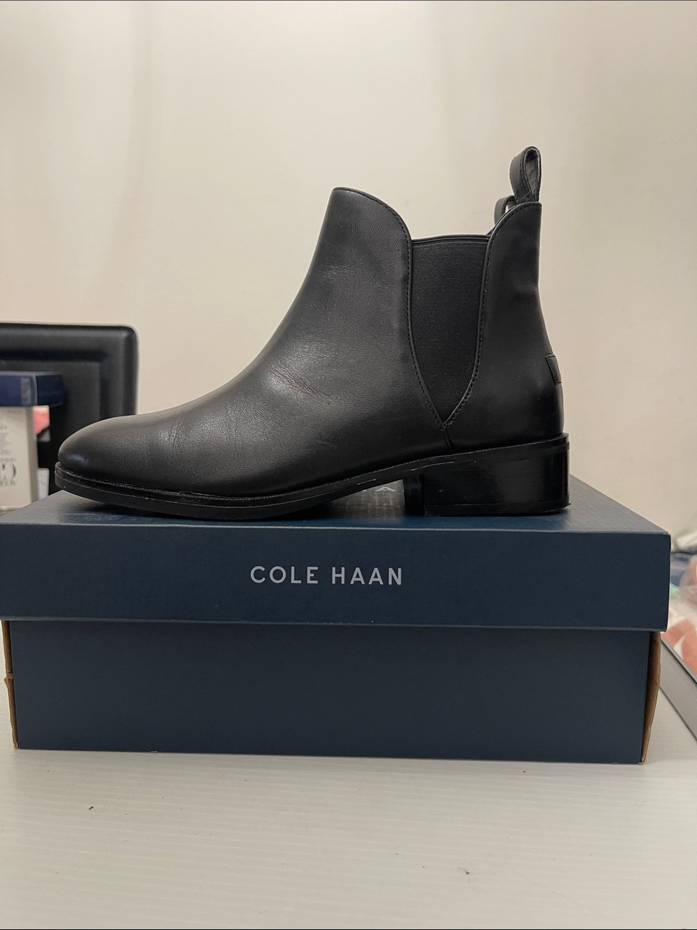 Cole Haan Laina Black Leather Boot Womens Size 7B